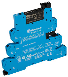 Przekaźnik interfejsowy 240V ac/dc Finder SPDT 250/400V ac 6/10A Szyna DIN bieguny 1 Przekaźnik z interfejsem Wciskane