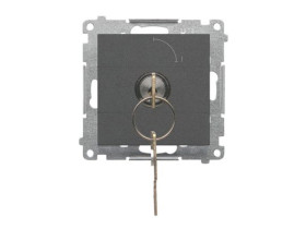 SIMON 55 Wyłącznik na kluczyk 1-biegunowy „0-I” styk N/O 5A 250 V grafitowy mat TW1K.01/116 KONTAKT SIMON