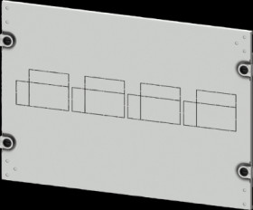 Aperture, rectangular, sheet steel, (W x H x D) 600 x 350 x 10 mm, light gray, 8PQ2035-6BA27
