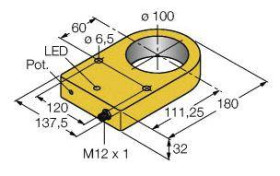Turck Czujnik indukcyjny PNP, Przełącznik NI100R-S32XL-VP44X-H1141