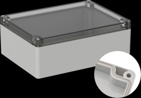 Industrial housing, 200 x 150 x 75 mm, IP65, light gray