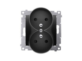 SIMON 54 NATURE Gniazdo podwojne z uziemieniem czarny do ramek NATURE (moduł) DGZ2MZN.01/49 KONTAKT SIMON