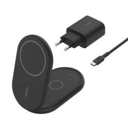Belkin ładowarka indukcyjna składana 2w1 MagSafe Qi2 15 W czarna z zasilaczem 36 W