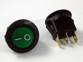 PRZEŁ.<57B> ZIELONY PODŚW.230V OKRĄGŁY.
