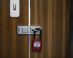 Blokada Blokada bezpieczeństwa RS PRO Czerwony długość pałąka: 38mm zamki: 1