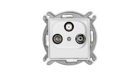 Mini Gniazdo Antenowe Rtv-Sat Końcowe Multimedialne (Internet) Biały Mgm