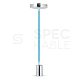 Lampa dekoracyjna wisząca oprawka chrom + przewód niebieski dł:1000mm E27 max 60W IP20 V-TAC VT-7338-BL