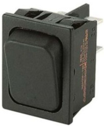 Rocker switch, black, 2 pole, On-On, changeover switch, 16 (4) A/250 VAC, IP40, unlit, unprinted, 1834.3312