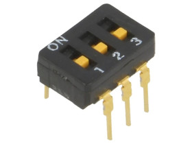 Przełącznik DIP-SWITCH Ilość sekcji 3 ON-OFF 0,03A/30VDC A6D-3100
