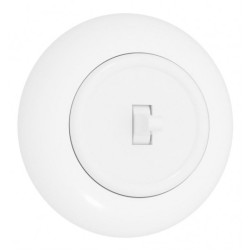 Włącznik światła pojedynczy podtynkowy IP20 biały z okragłą ramką 10A 250V LOFTICA
