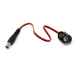 9V battery clip with 5.5mm/2.1mm plug