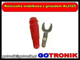 Końcówka widełkowa z gniazdem AL2325 czerwona