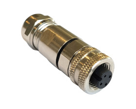 Złącze wielostykowe przemysłowe 4-pinowe M12 Montaż na kablu Gniazdo Bulgin