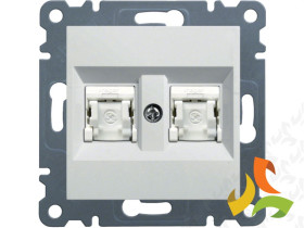 LUMINA Gniazdo komputerowe podwójne RJ45 kat.5e FTP białe WL2140 HAGER