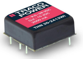 DC converter, 9-36 VDC, 30 W, 1 output, 5 VDC, 89 % efficiency, THN 30-2411WI-A1