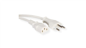 Kabel Zasilający Value (Ch), Biały, 1,8 M