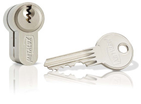 Zamek cylindryczny euro, Mosiądz, Matowy nikiel, 30/60 mm, 90mm