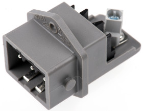 Złącze przemysłowe - zasilające 16A Gniazdo 250 V, 400 V 3P Męski Hirschmann Szary Montaż na panelu IP54