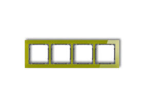 DECO Ramka 4 poczwórna uniwersalna - efekt szkła (ramka zielona: spód grafitowy) zielony 2-11-DRS-4 KARLIK