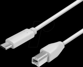 CU0161 USB 2.0 Type-C cable, C/M to USB-B/M, grey, 2 m