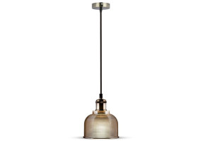 VT-7150 Lampa wisząca klosz: bursztynowe szkło zwis 150 cm 3732 V-TAC
