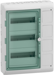 Small distributor, 3x12 HP, (H x W x D) 610 x 448 x 160 mm, IP65/IK09, polymer, light gray, 13440