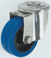 Koło samonastawne średnica kabla 100mm Otwór na śrubę LAG 150kg wysokość całkowita 129mm