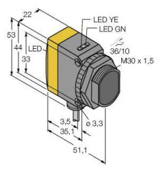 Bezzwrotny czujnik fotoelektryczny Turck QS30RRXSH2O 3083304 1 szt.