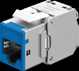 77944 Keystone module, Cat.6a STP, RJ45 socket / LSA, blue