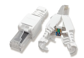 WTYK RJ45 8P8C KAT. 6a RJ-45 BEZNARZĘDZIOWY OKRĄGŁY DRUT UTP
