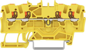 4-wire feed-through terminal, spring-clamp connection, 0.25-2.5 mm², 1 pole, 17.5 A, 8 kV, yellow, 2201-1406