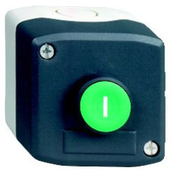 Kaseta ciemnoszara- 1 ziel. przycisk kryty O22, z sam. powr., 1NO+1NC I XALD102E