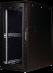 26210148 19-inch server cabinet, 26 U, 1000 mm depth, black Plexiglas