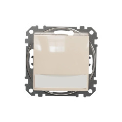 Przycisk 1-biegunowy z etykietą, podświetleniem, beżowy, Sedna Design i Elements SDD112133L