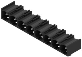 Pin header, 8 pole, pitch 7.62 mm, angled, black, 1472310000
