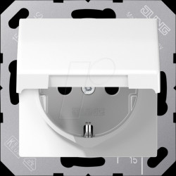 AS 1520 BFKIKL WW Steckdose, Serie A, Safety-Plus, Klappdeckel, alpinweiß