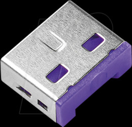 UL03P2PL Port lock, USB type A, 100 pieces, purple
