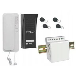 DOMOFON CYFRAL COSMO 1-LOKATORSKI CZARNY/UNIFON BIAŁY