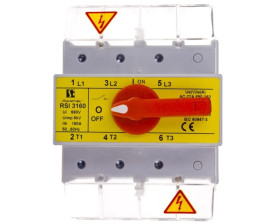 Rozłącznik izolacyjny 3P 160A z pokretłem na rozłączniku RSI-3160W03