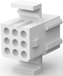 Socket housing, 9 pole, pitch 3.68 mm, straight, natural, 770427-1