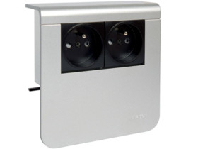 tehalit.SL Nośnik urządzeń 20x80 2x gniazdo 2P+E alu SL20080960D1 HAGER