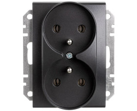 SEDNA Gniazdo podwójne z/u 16A 250V z przesłonami grafitowe SDN2800970