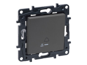 NILOE STEP Wyłącznik zwierny przycisk 6A podświetlany z symbolem dzwonka stalowy 863410 LEGRAND