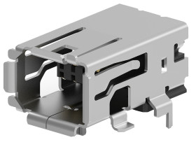 Złącze Mini we/wy, Czarny, Żeński, Termoplastyczny, IP20, IP39, porty: 1, żyły: 8, Kąt prosty, Ekranowany