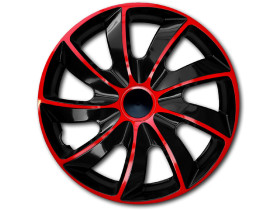 Kołpak 13" QUAD czerwono-czarny 4szt