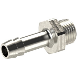 Screw-in hose nozzle, L 69 mm, 25 bar, brass, nickel-plated, for hose, 131077