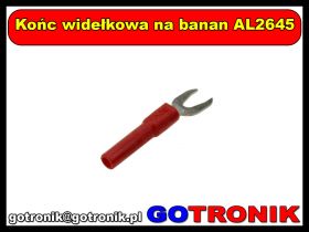Końcówka widełkowa na banan AL2645 czerwona