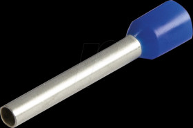 460518 Bootlace ferrules, dia. 2.5 mm², 24 mm, blue, pack of 100