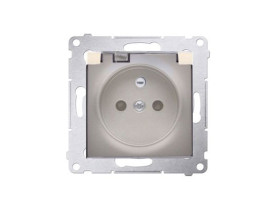 SIMON 54 Gniazdo do wersji IP44 złoty mat z przesłonami z uszczelką ramki klapka transparentna DGZ1BZ.01/44A KONTAKT SIMON