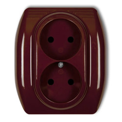 TREND Gniazdo podwójne b/u brązowy 4GP-2p